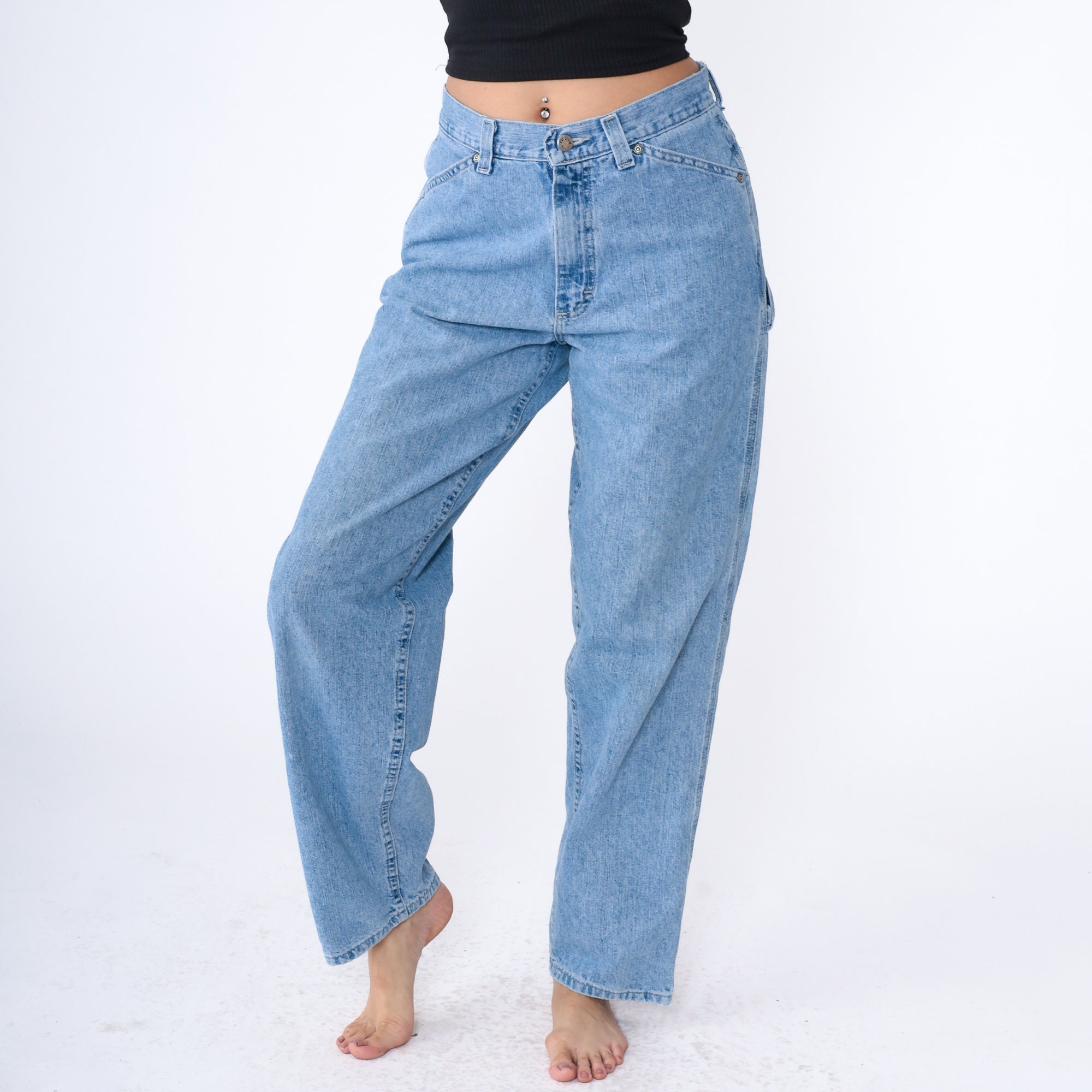 Hammer Loop Jeans Y2K Cargo Workwear High Waisted Rise Jeans Hammer Loop Jeans Y2K Cargo Workwear High Waisted Rise Jeans