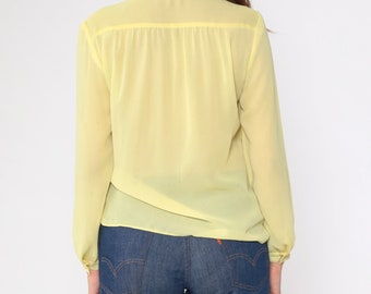 トップス SHEER FLAT COLLAR BLOUSE light yellow トップス SHEER FLAT COLLAR BLOUSE light yellow