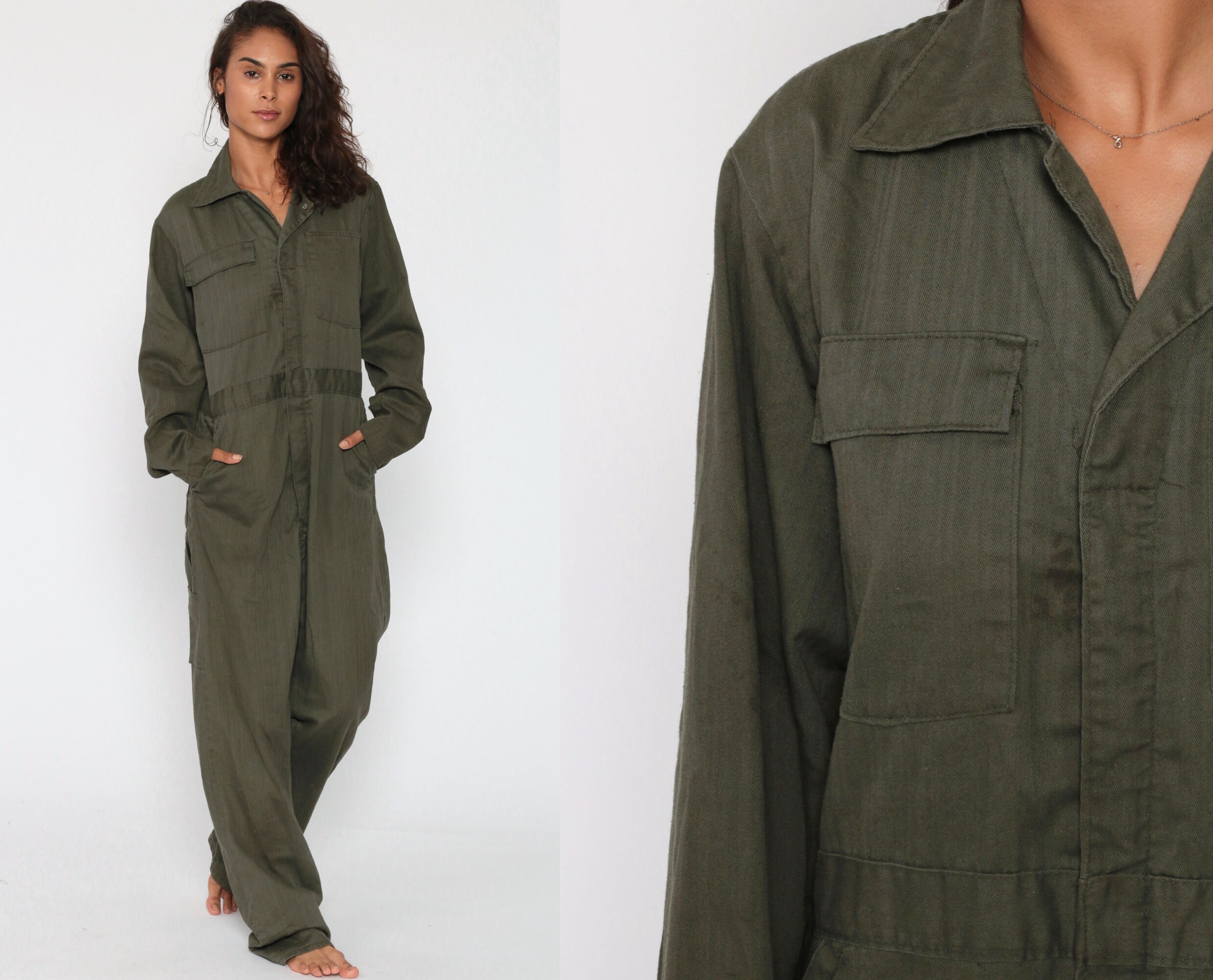 green zip up jumpsuit