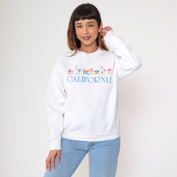 90s California Sweatshirt Floral Butterfly Graphi… - image 3