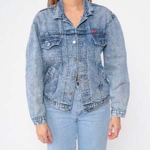 Stone Wash Denim Jacket 90s Boogie Jean Jacket Blue Button up Retro ...