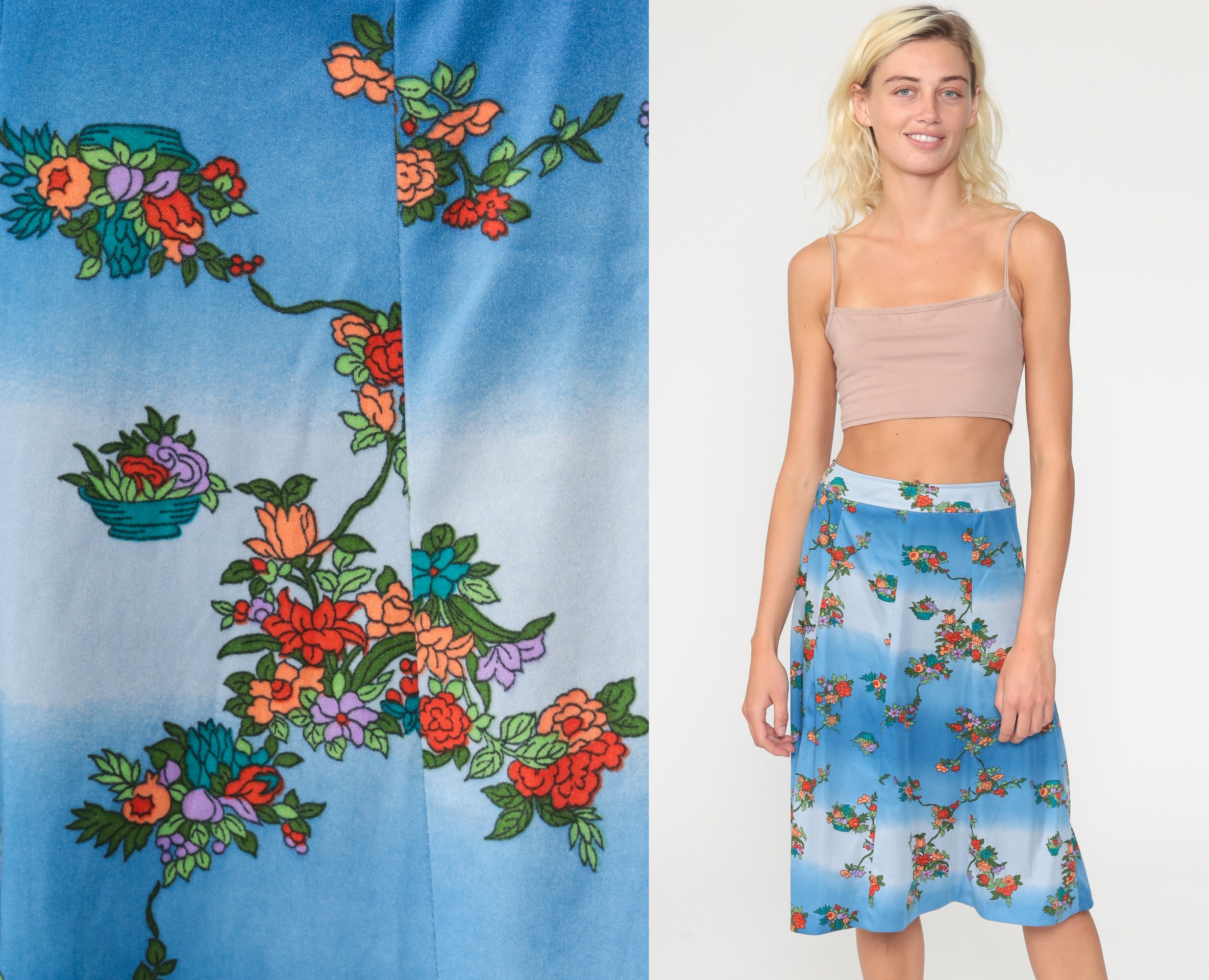 floral midi skirt 1970
