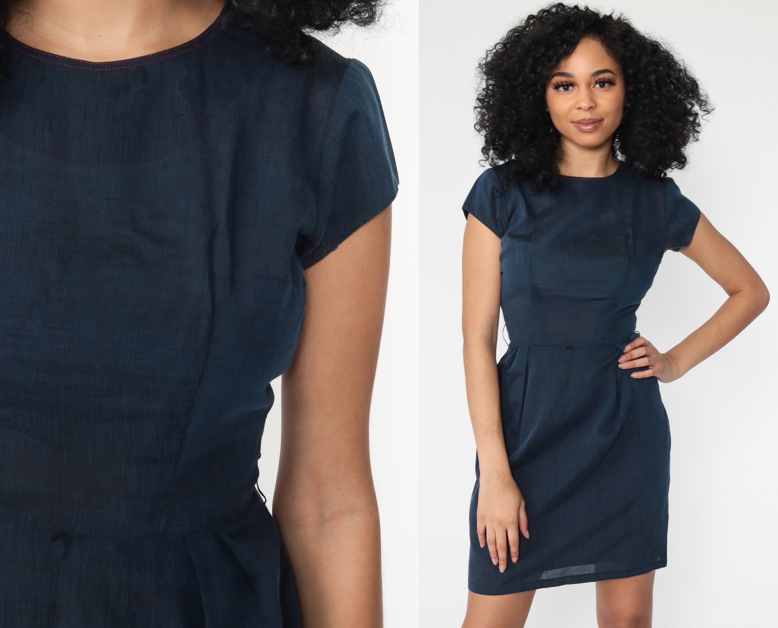 hourglass cotton blend mini dress