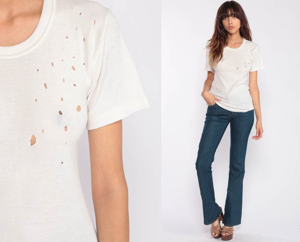 80s Sheer Tee Shirt Grunge Sheer 