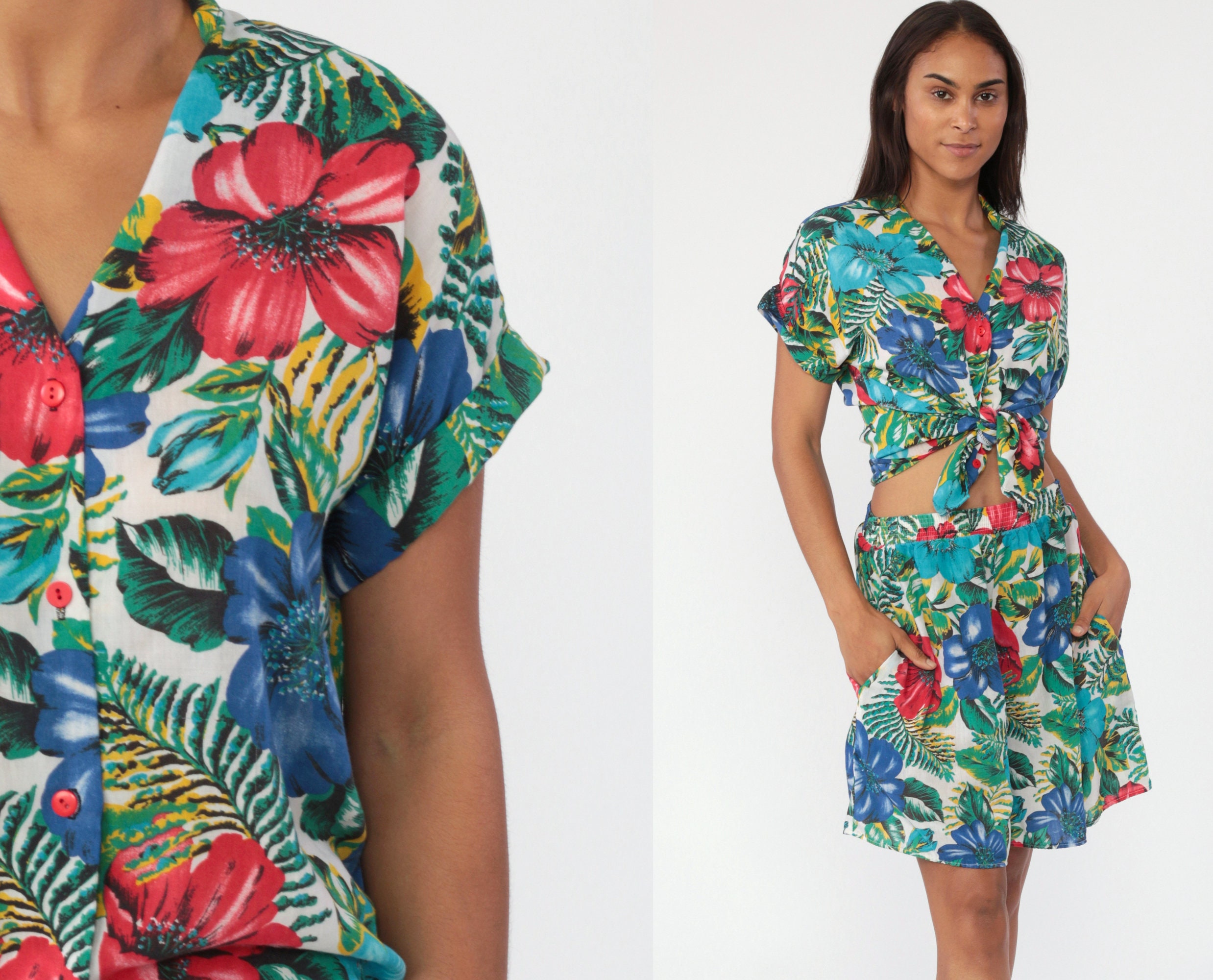 tropical two piece outfit