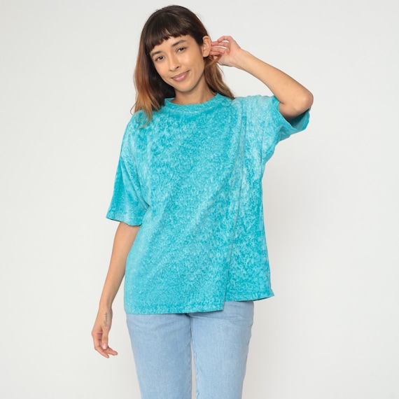 Tie Dye Print Shirt 90s T Shirt Psychedelic Tee Single Stitch Blue TShirt Vintage Retro Hipster Graphic Print 1990s Medium Large