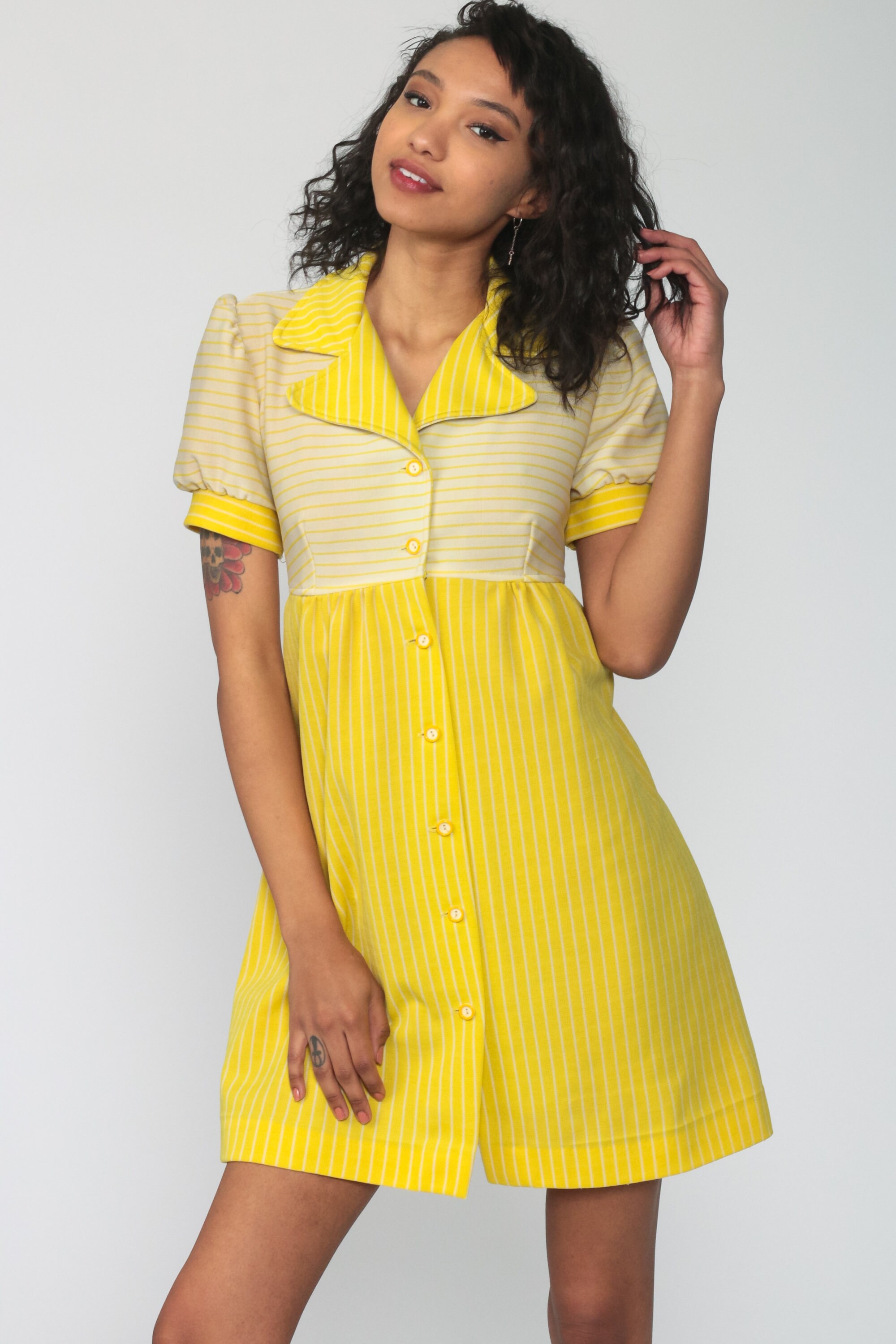 pastel yellow babydoll dress