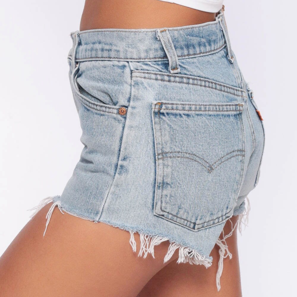 Levis Shorts Cut Off Shorts 80s Denim Shorts Levi Cutoff Jean Shorts FRAYED High Waisted Cutoffs 
