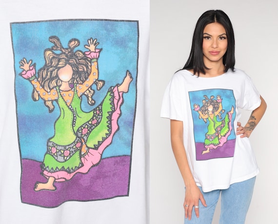 Suzy Toronto Shirt 90s She Who Has a Great Attitude T Shirt Vintage Art Tshirt Folk Art Tshirt Artist Shirt Literary Author Large L