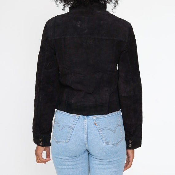 Suede Bomber Jacket 80s Wilsons Leather Jacket Bl… - image 8