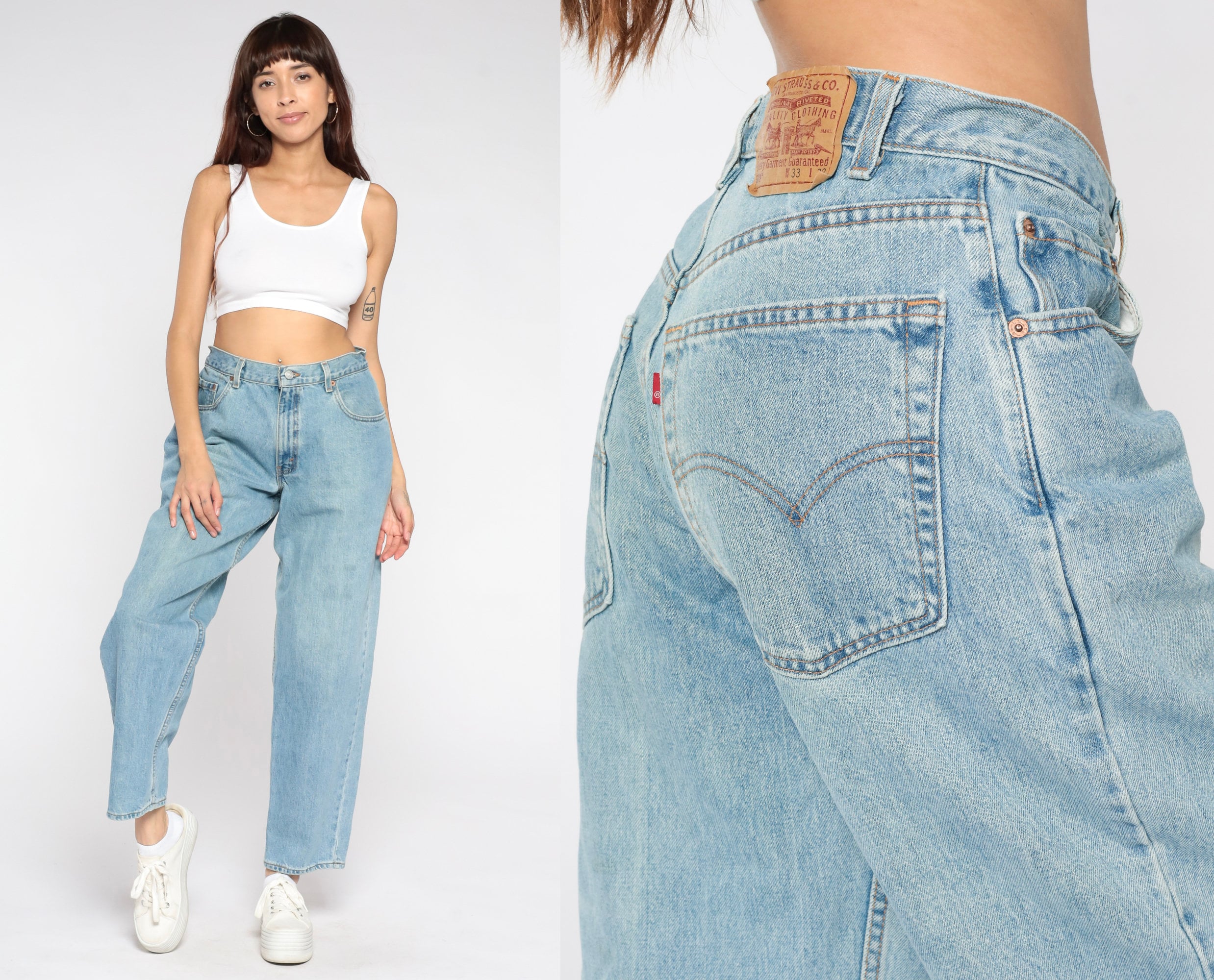 Levis Boyfriend Jeans 33 570 Relaxed Jeans High Waist Baggy - Etsy