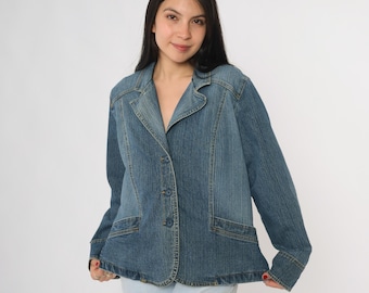 Vintage Y2K 2000s Denim Short Blazer Jacket. - Etsy
