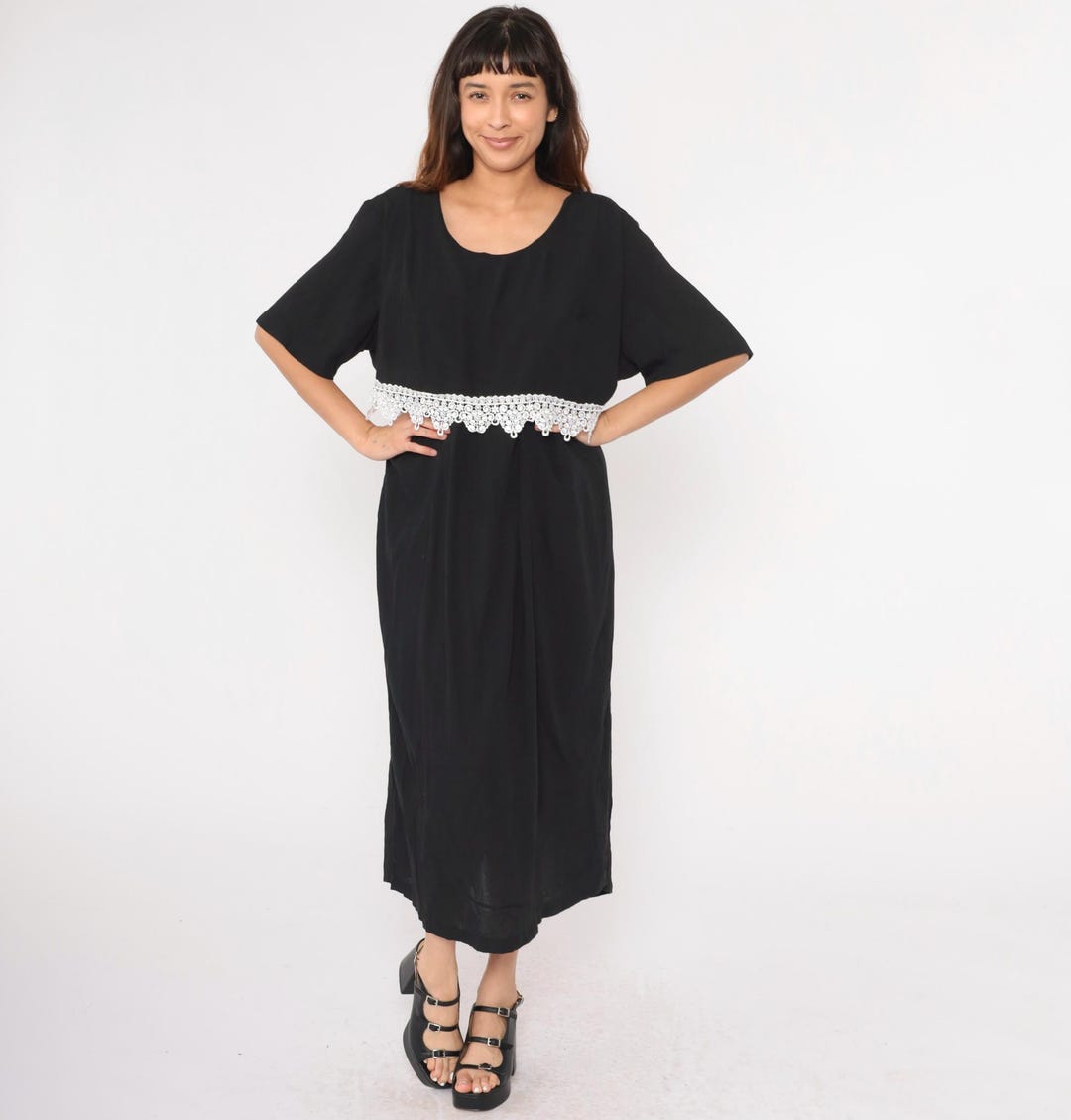 90’s Black Sleeveless Maxi Dress
