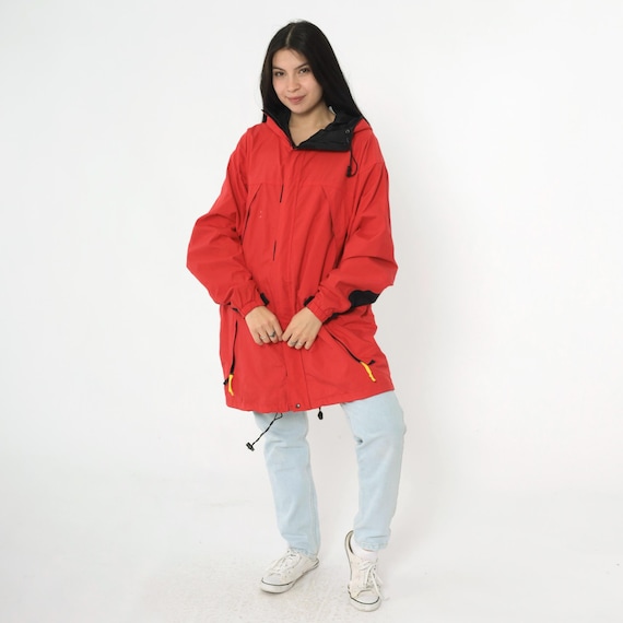 Vintage Marlboro Windbreaker Jacket 90s Red Hooded Jacket Adventure Team Nylon Hoodie Jacket Hood 1990s Streetwear Adult Large L