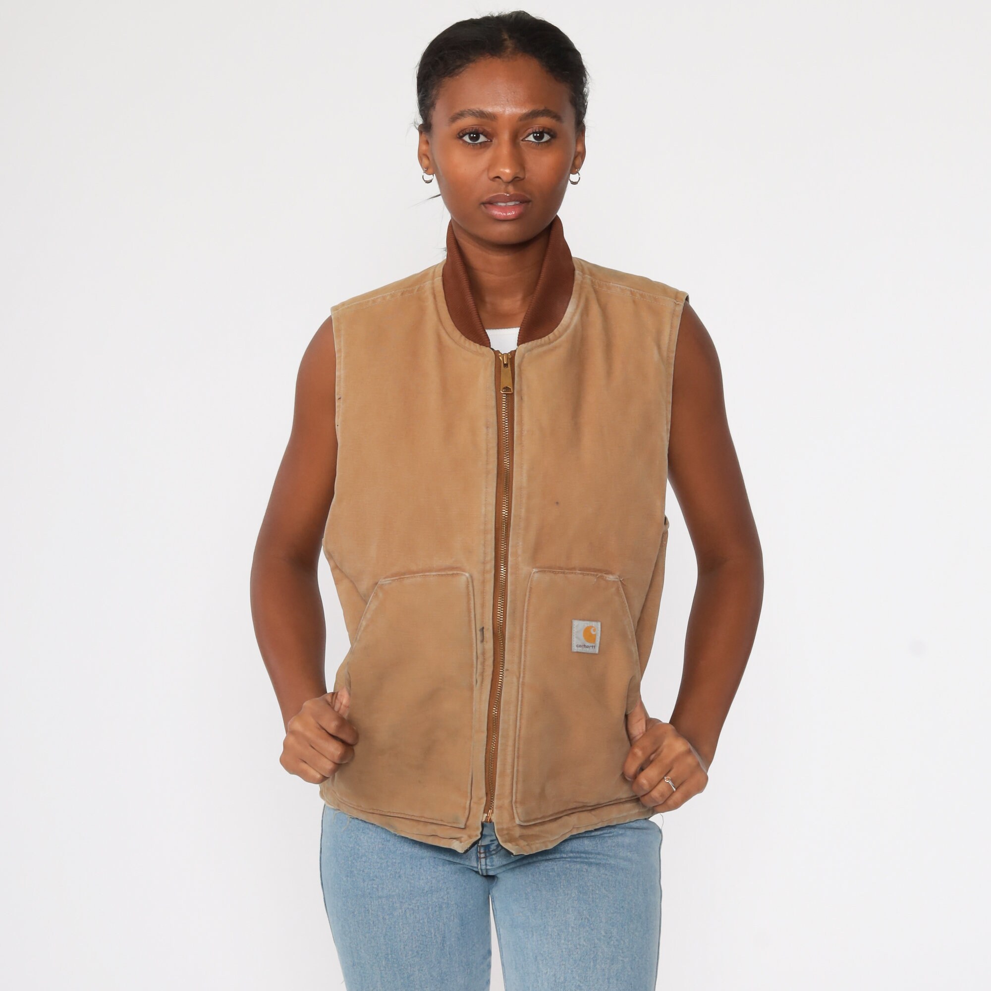 Tan Carhartt Vest 90s Tan Sleeveless 