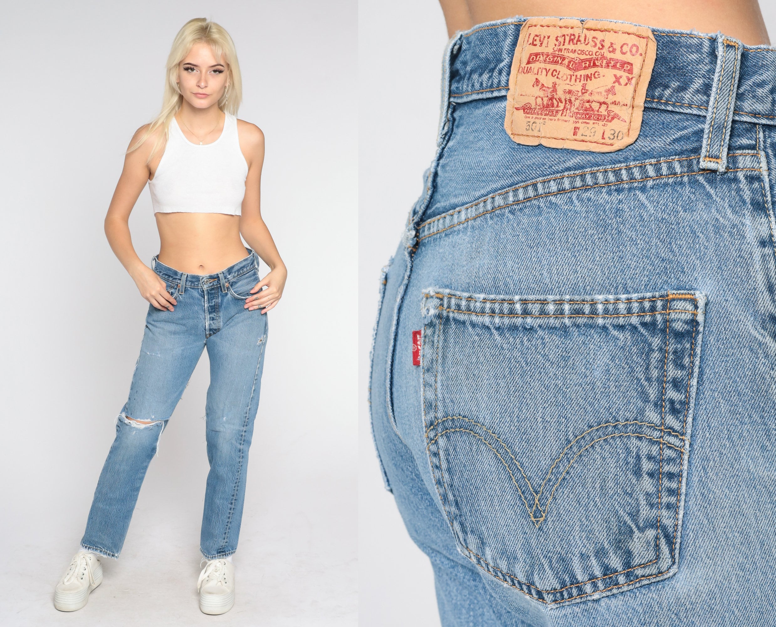 Levis Ripped Jeans - Etsy