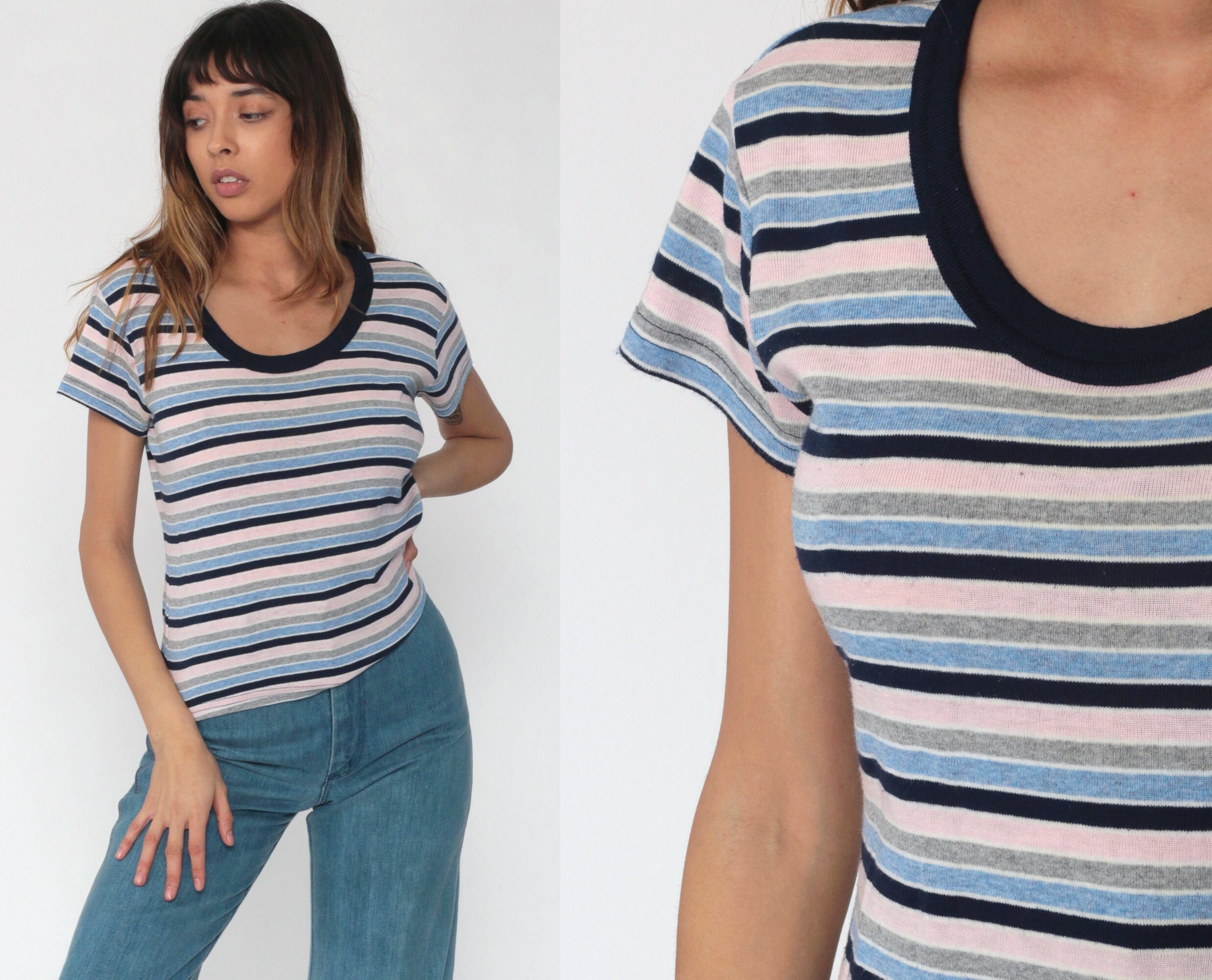 retro striped t shirt womens