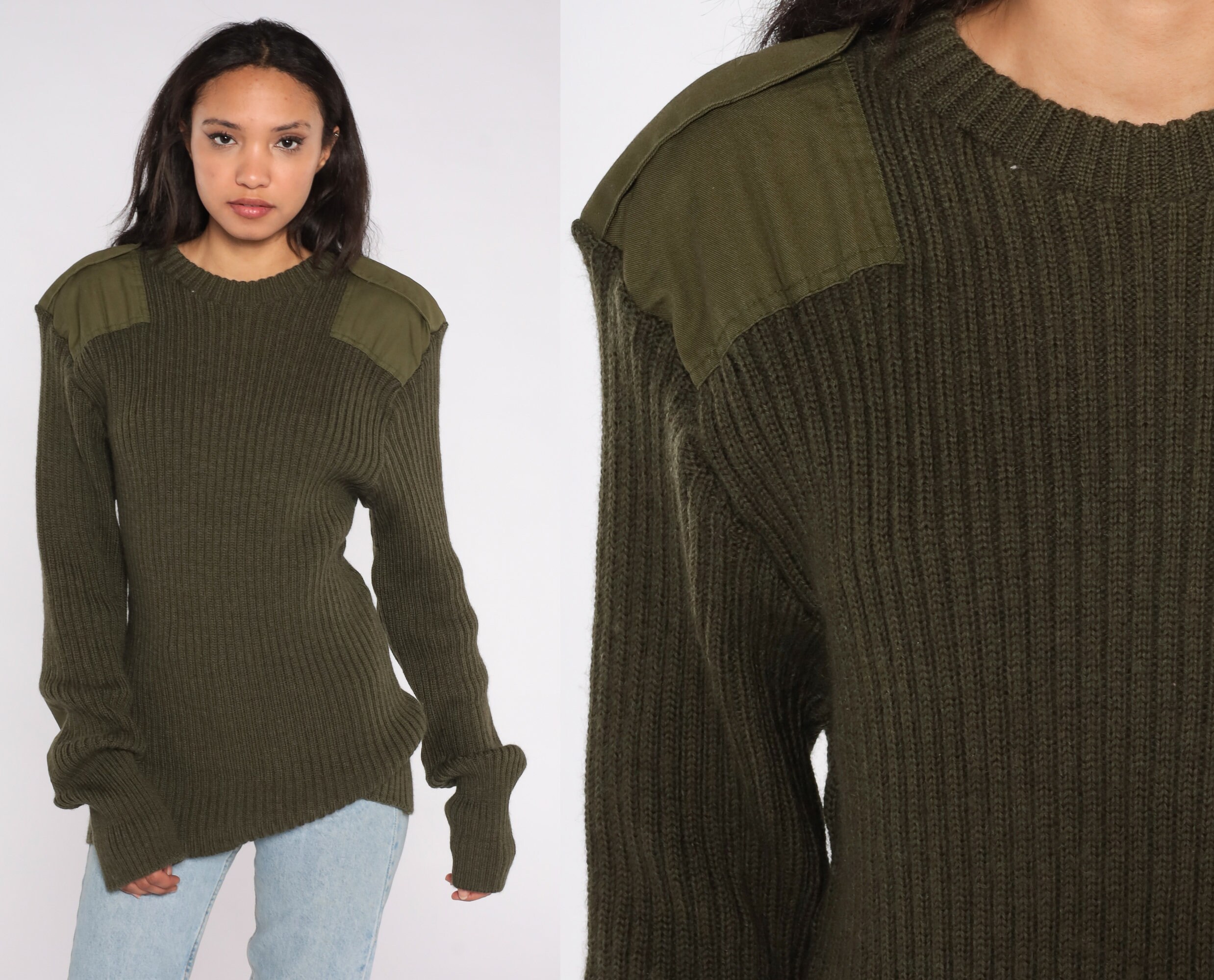 Army Sweater WOOL Military Sweater 80s 
