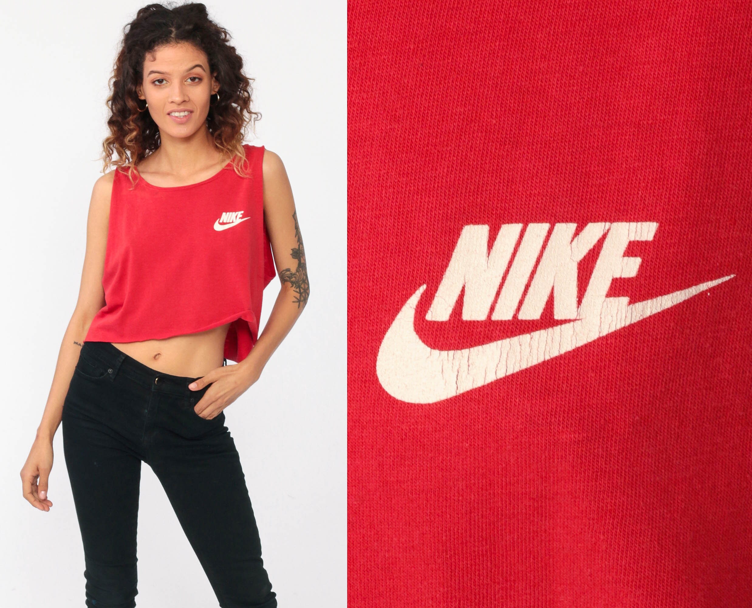 nike crop top red