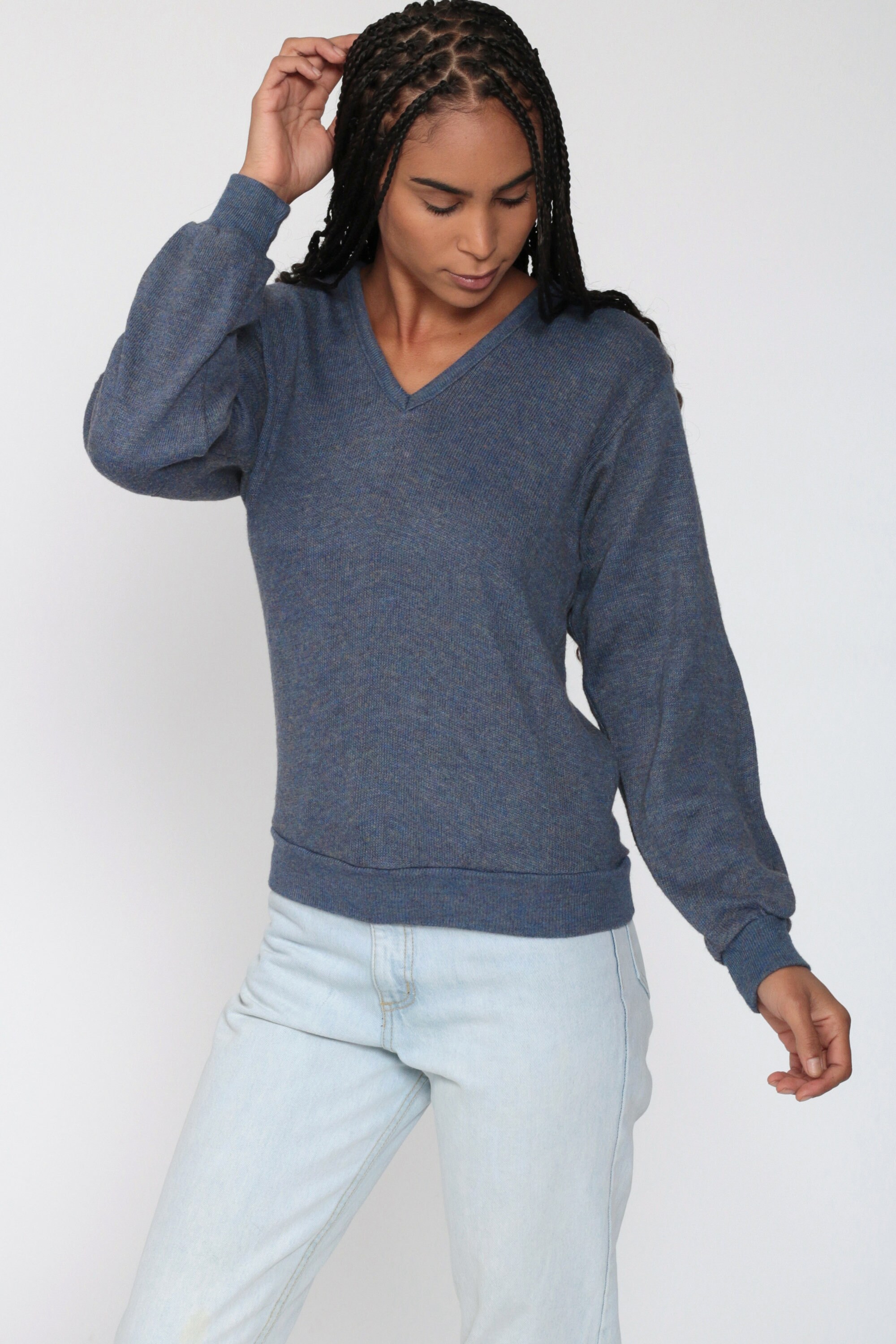 80s sweater tied around neck