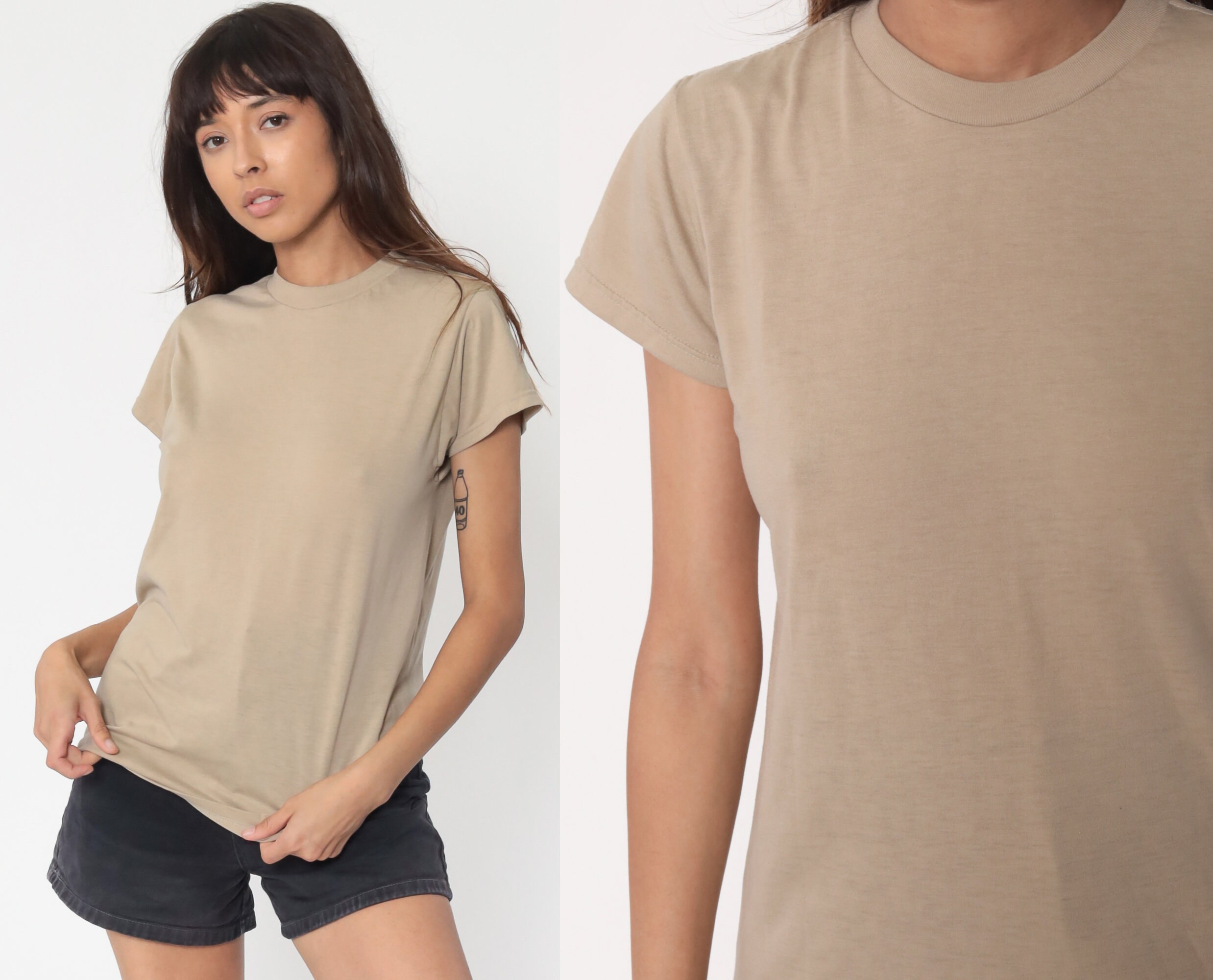 plain tan shirt