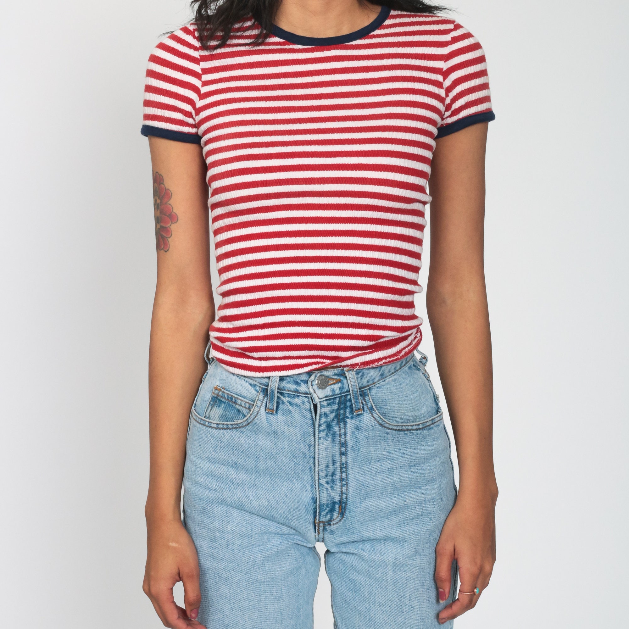 striped ringer tee mens