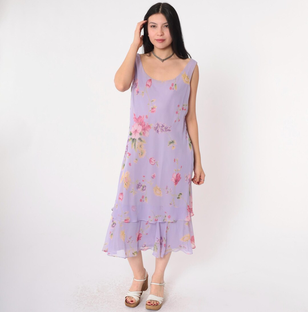 Vintage 90s 00s Y2k Suede Leather Tassel Sleeveless Midi Festival Boho Summer Dress 10 12 S