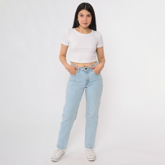 Levi's 550 Jeans 90s Light Blue High Waisted Relaxed Fit Tapered Leg Cotton Denim Mom Jeans Grunge Streetwear Vintage Extra Small XS 3