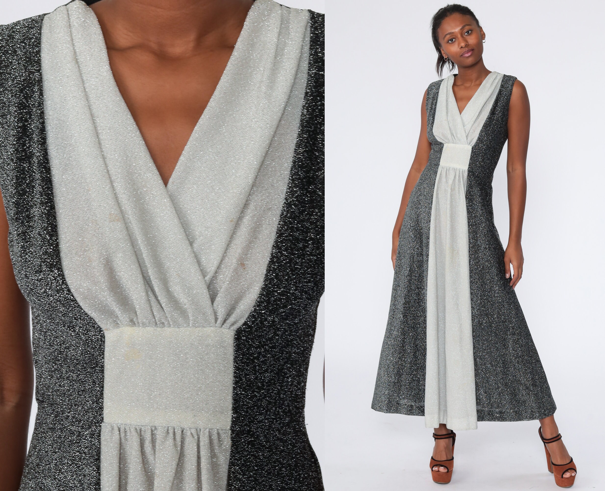 Sparkly Party Dress 70s Maxi Dress 