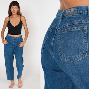90s Gitano Jeans High Waisted Relaxed Tapered Jeans Denim Pants Blue Mom Jeans Vintage 1990s Medium 30