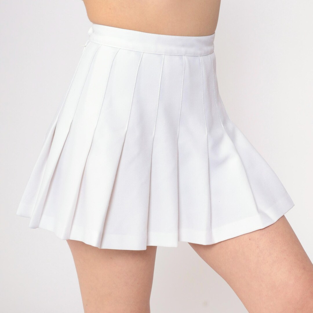 Micro Mini Skirt 90s 90s Skyr Tennis Skirt White Pleated Mini