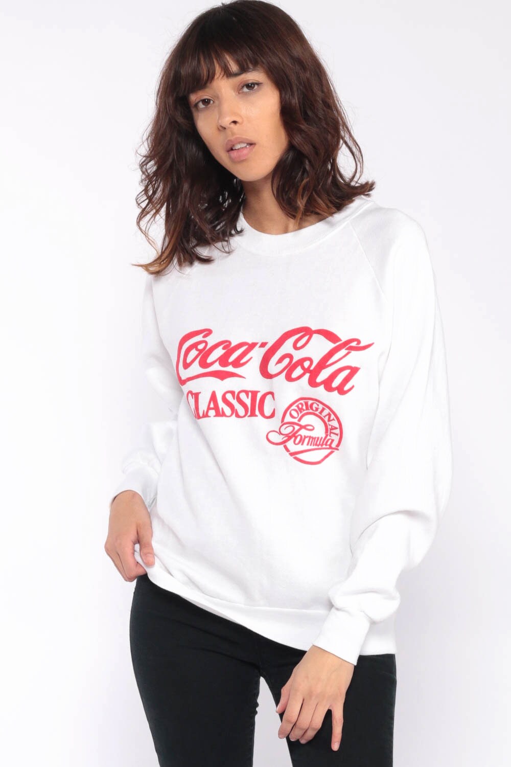 Coke Sweatshirt Vintage Coca Cola Shirt 80s Jumper Crewneck Slouchy 1980s Sweater Classic 