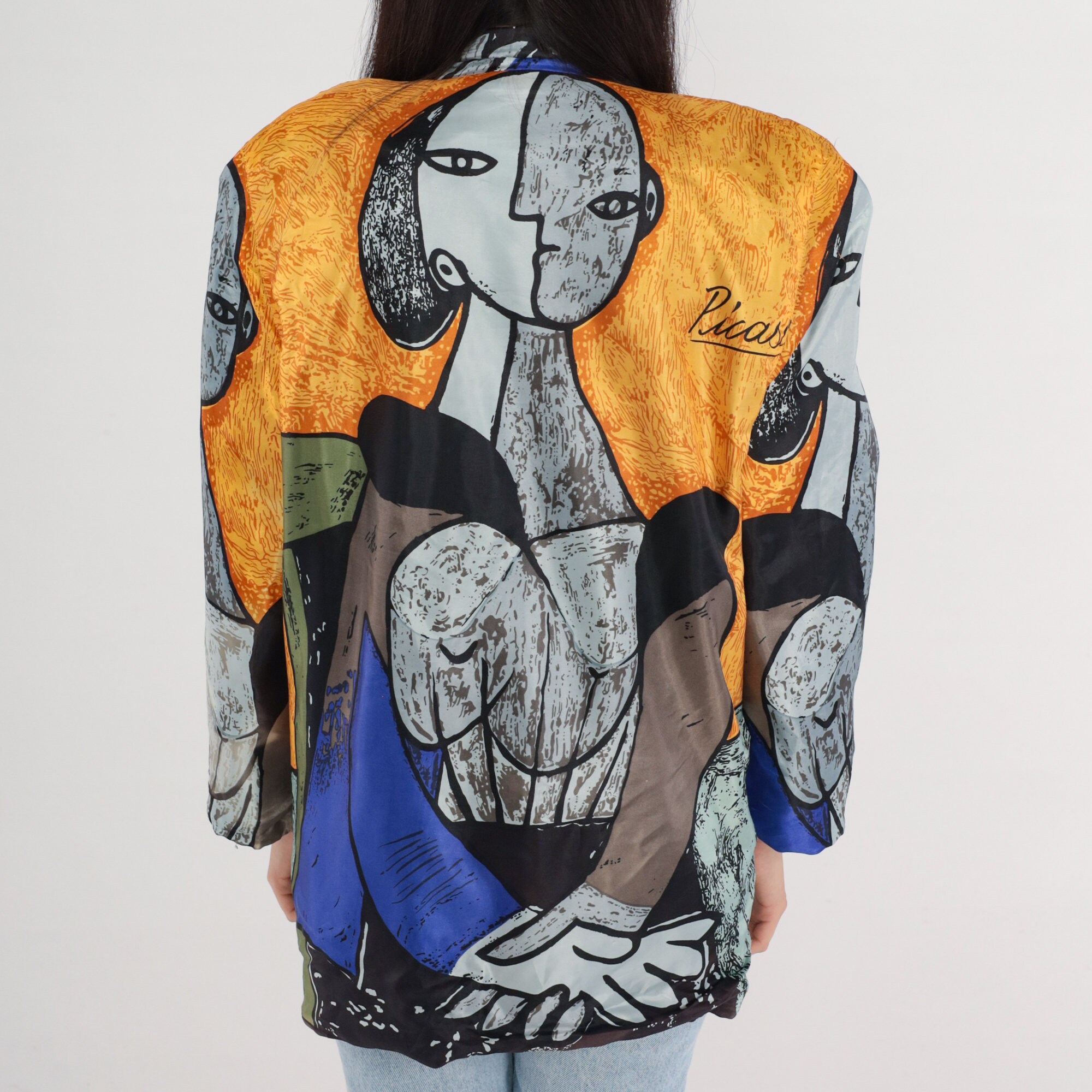 Pablo Picasso Jacket 80s Blazer Jacket Modern Art Bohemian Artist 