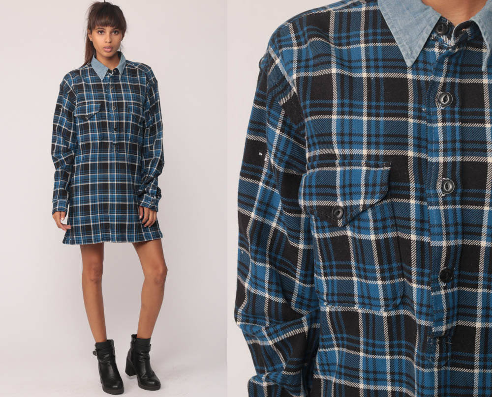 ralph lauren plaid flannel shirtdress