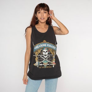 Koszula Las Vegas Treasure Island At The Mirage Tank Top Koszulka z lat 90. Piracka koszulka retro Nevada Bezrękawnik Vintage Graphic Black Large xl