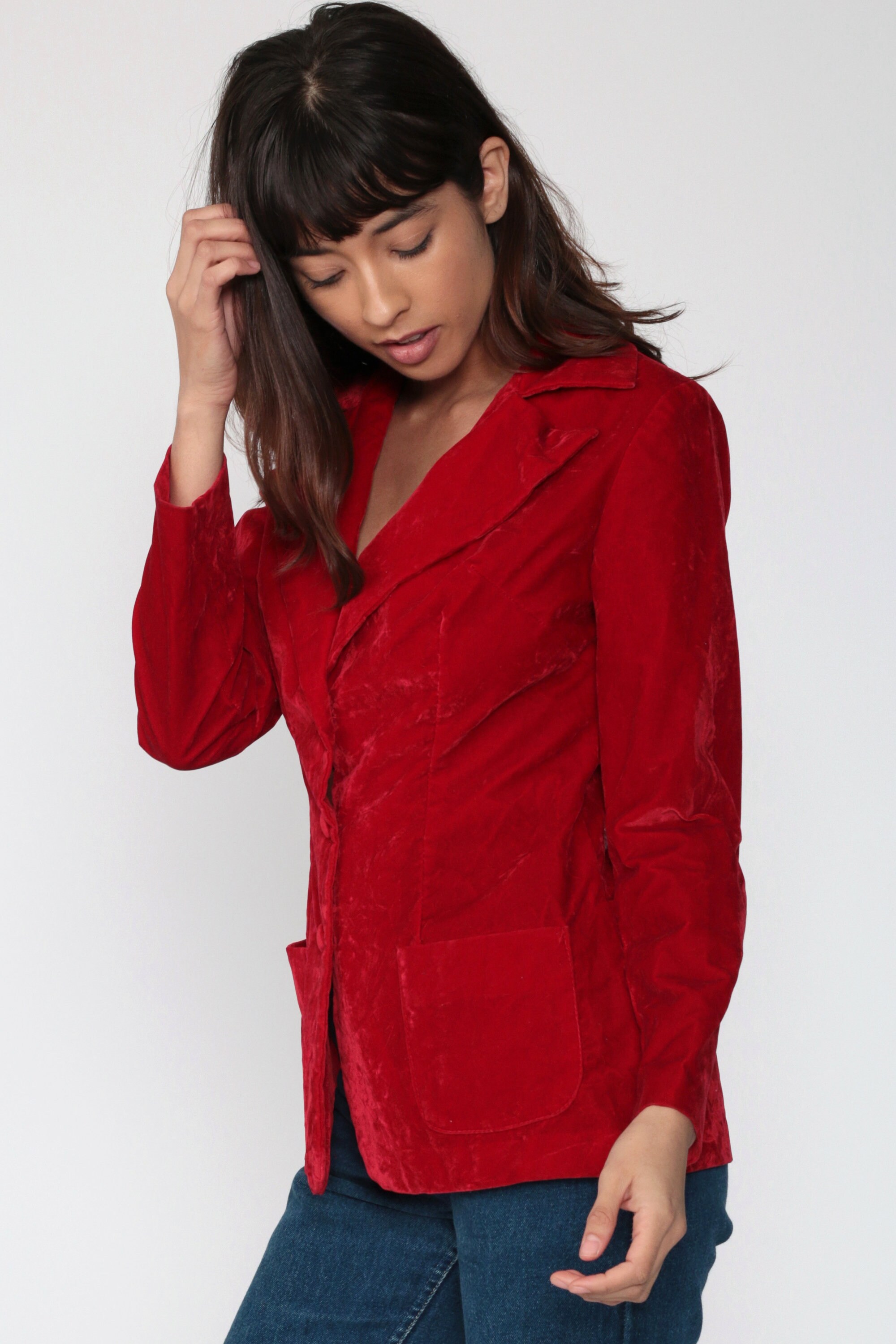 womens vintage velvet jacket
