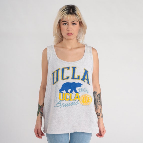 UCLA Shirt 90s Bruins Tank Top University of California Los Angeles Graphic Tee Retro College T-Shirt Single Stitch Grey Vintage 1990s XL