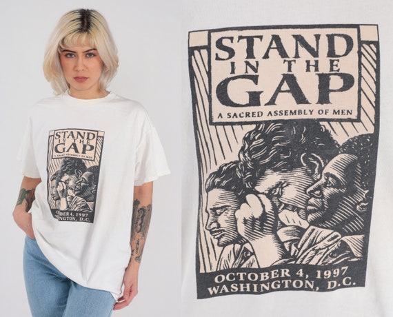 Stand in the Gap Shirt 90s Christian TV Show T-Shirt Retro Christianity Sacred Assembly of Men Graphic Tee Religious Vintage 1990s Large L