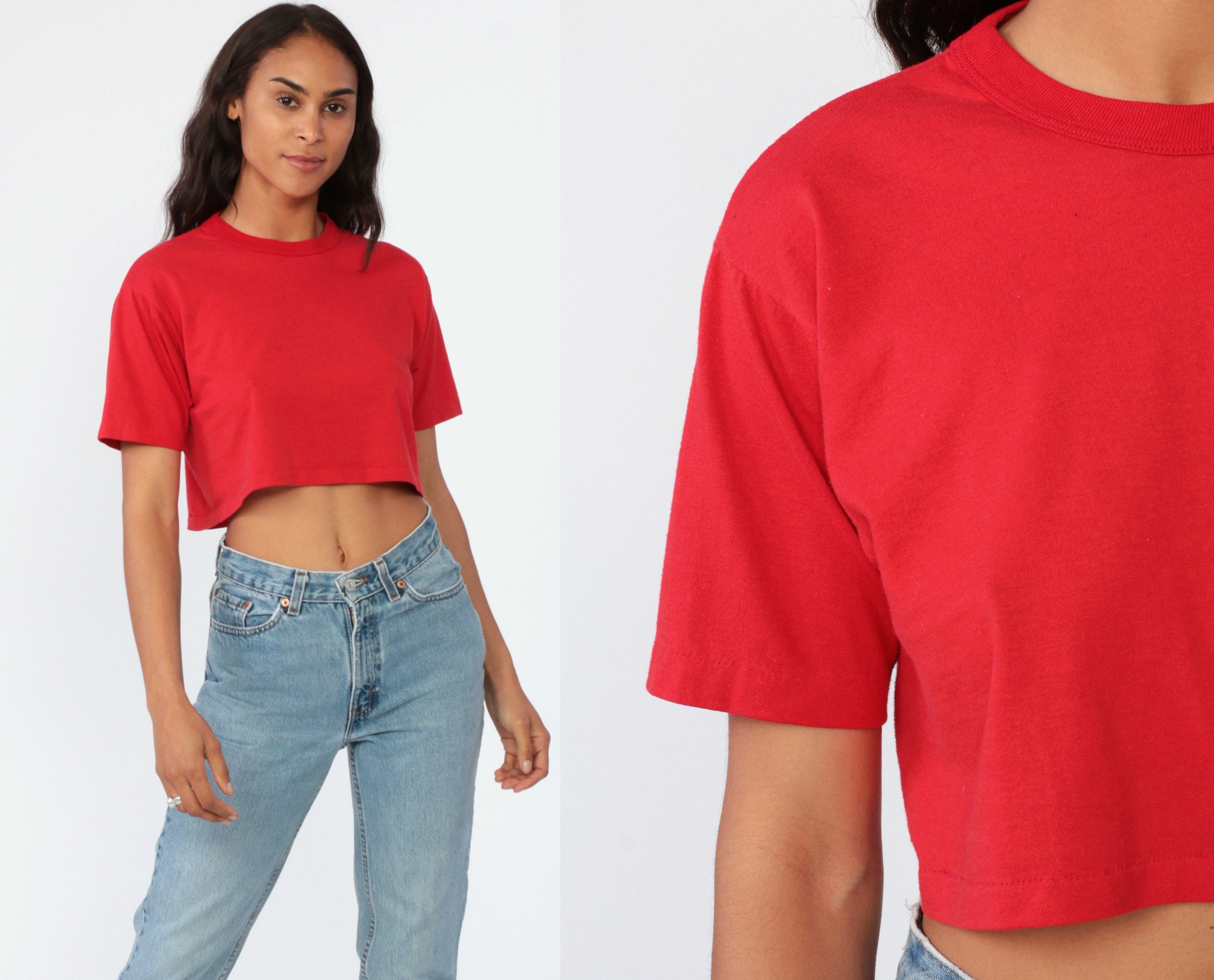 cropped red t shirt