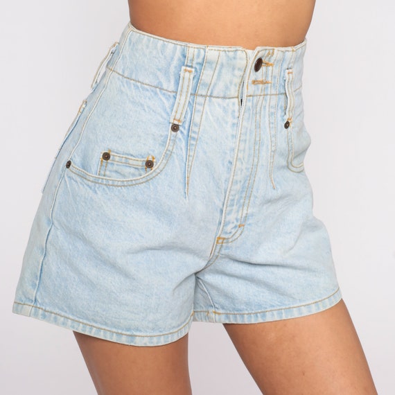 90s Denim Shorts Light Wash Jean Shorts Retro Lig… - image 5