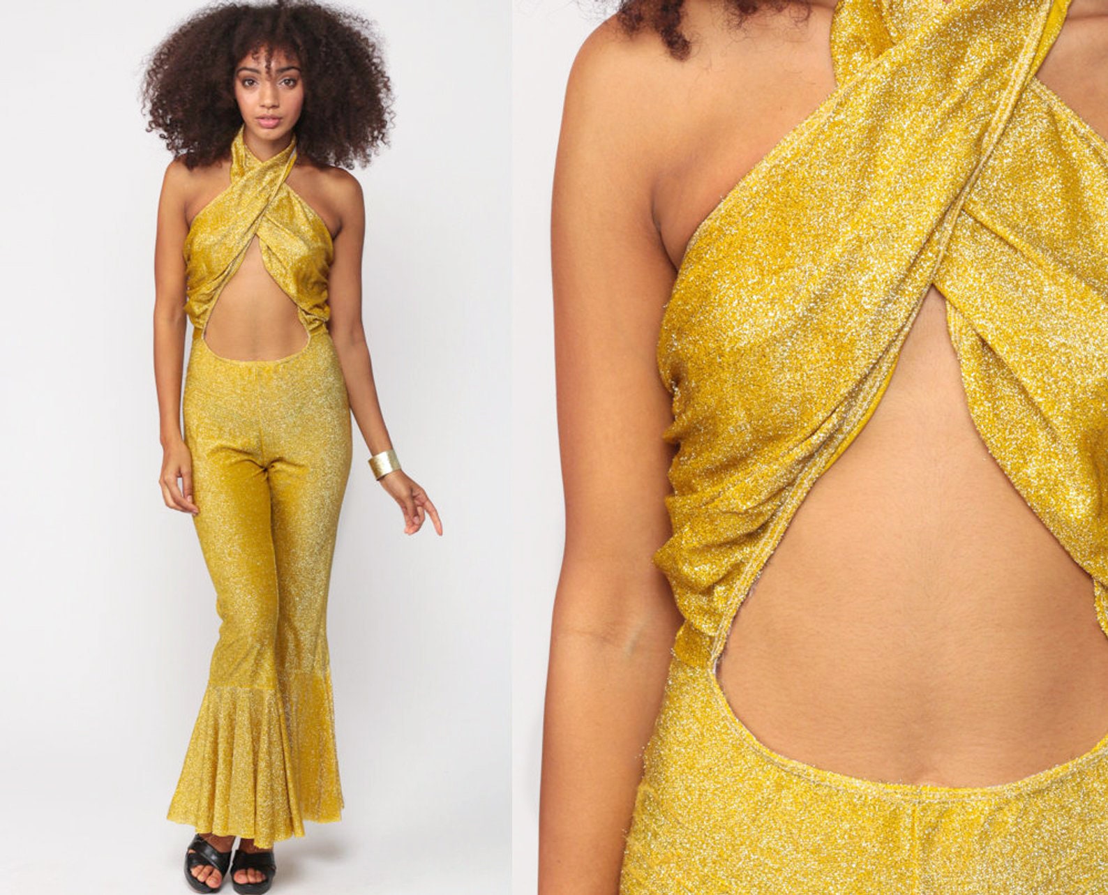 sparkly bell bottom jumpsuit