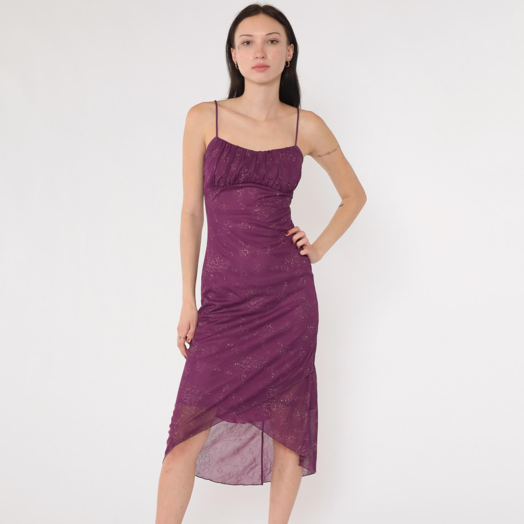 MURRAL×LITMUS framed flower dress purple（Buy Mulmul Purple