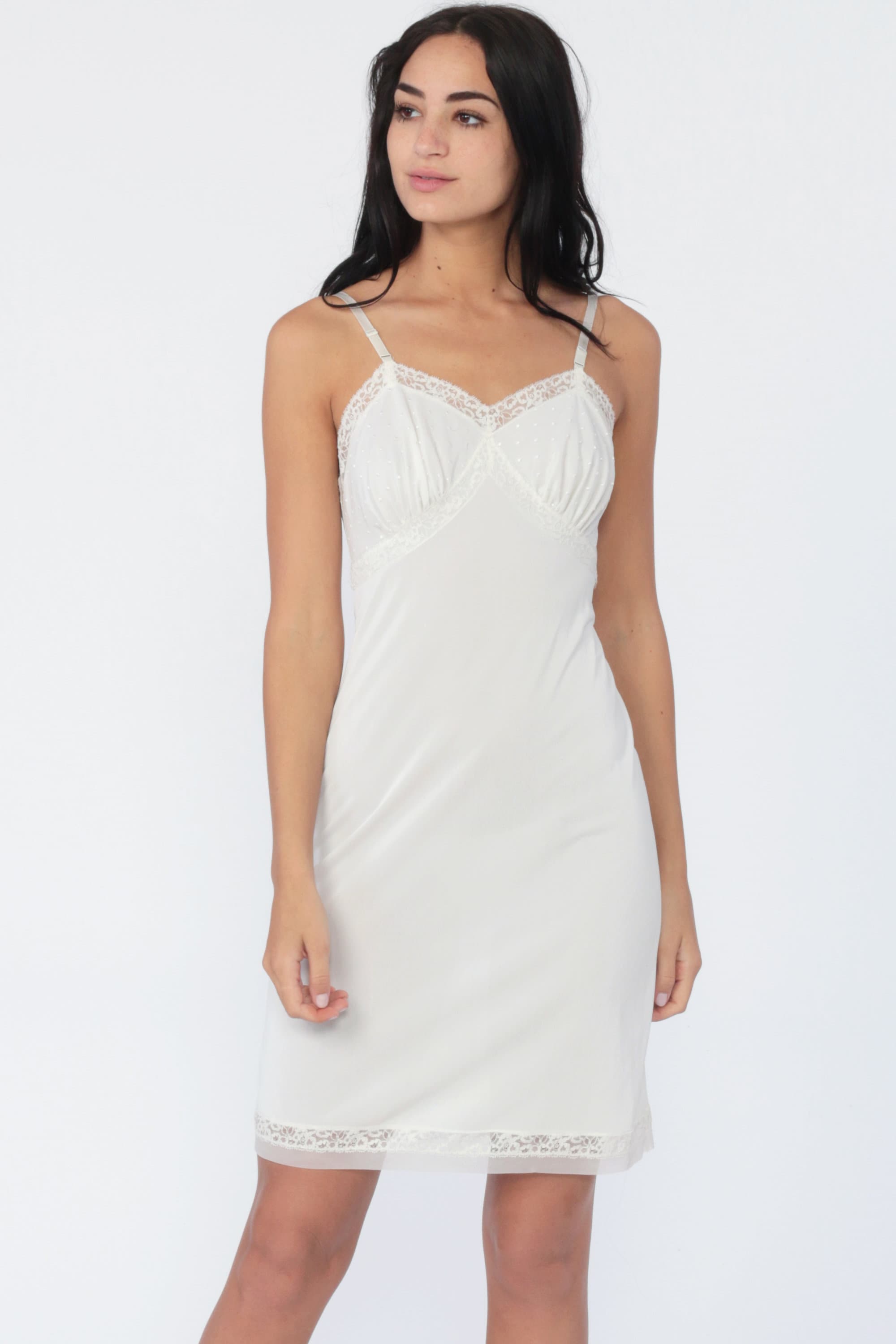 white slip on dress