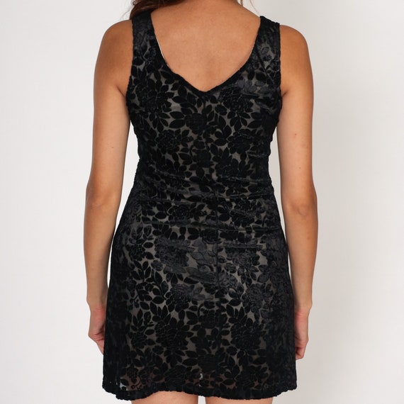 Velvet Burnout Dress Y2K Black Floral Charlotte R… - image 6