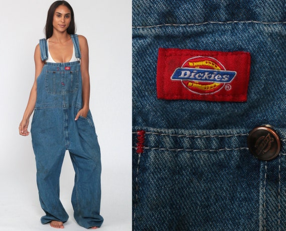 Dickies Overalls 48 -- 90s Denim Bib Overalls Bagg