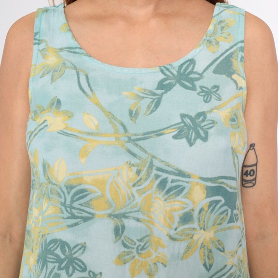 Seafoam Floral Dress 90s Side Slit Maxi Dress Ret… - image 6