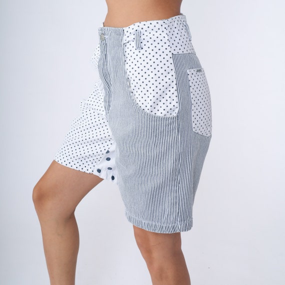 Polka Dot Striped Shorts 80s Jordache Jean Shorts… - image 4