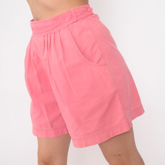 90s Pleated Shorts Pink Cotton Trouser Mom Shorts… - image 6