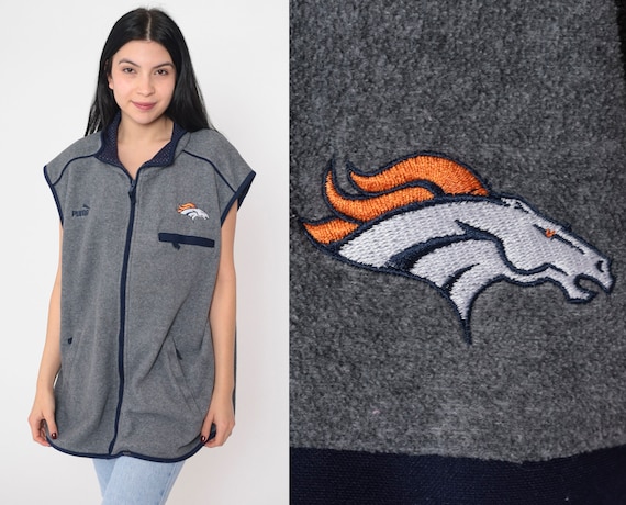 Chargers Vest Y2K Puma Grey Fleece Vest NFL Football Logo Zip Up Sleeveless California Athletic Sportswear Vintage 00s Men's Extra Large xl