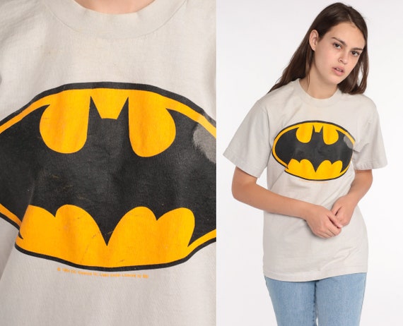 Graphic Superhero Small Tee Etsy Single Shirt Retro Shirt Comics Stitch 1980s Top T T Tshirt Shirt - Cartoon 80s Norway DC Logo Batman Shirt Vintage